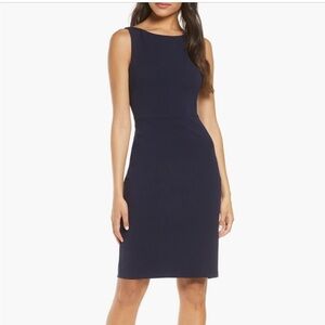 Vince Camuto Bow Back Scuba Crepe Sheath Dress